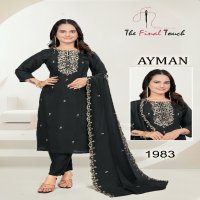 The Final Touch Ayman Wholesale Roman With Embroidery Kurti With Pant And Dupatta