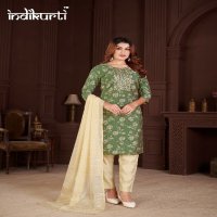 Indikurti Payal Wholesale Vertican Print With Work Top With Pant And Dupatta Combo