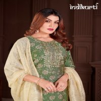 Indikurti Payal Wholesale Vertican Print With Work Top With Pant And Dupatta Combo