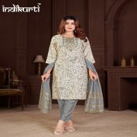 Indikurti Payal Wholesale Vertican Print With Work Top With Pant And Dupatta Combo