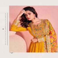 sayuri designer mayuri chinon silk readymade exclusive gown set exports