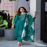 Mystic 9 Swara Vol-2 Wholesale Rayon Dobby Lurex Straight Cut Catalog