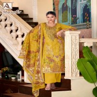 Alok Musafir Wholesale Pure Cambric Cotton With Embroidery Work Dress Material