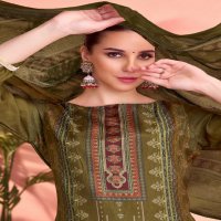 Alok Crazy Wholesale Viscose Muslin With Handwork Dress Material