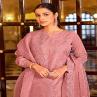 Bela Fashion Kerani Wholesale Orgenza Embroidery With Swarovski Work Straight Suits