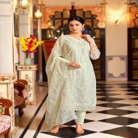 Bela Fashion Kerani Wholesale Orgenza Embroidery With Swarovski Work Straight Suits