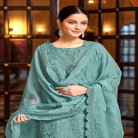 Bela Fashion Kerani Wholesale Orgenza Embroidery With Swarovski Work Straight Suits