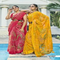 Vallabhi Aagya Wholesale Leaf Print With Foil Printed Ethnic Sarees