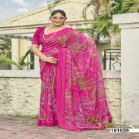 Vallabhi Aagya Wholesale Leaf Print With Foil Printed Ethnic Sarees