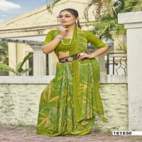 Vallabhi Aagya Wholesale Leaf Print With Foil Printed Ethnic Sarees