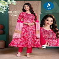 Kaya Blue Moon Vol-2 Wholesale Umbrella Cut Top With Pant And Dupatta