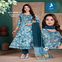 Kaya Blue Moon Vol-2 Wholesale Umbrella Cut Top With Pant And Dupatta