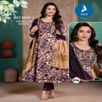 Kaya Blue Moon Vol-2 Wholesale Umbrella Cut Top With Pant And Dupatta