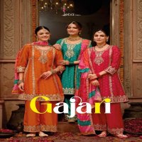 Eba Lifestyle Gajari Wholesale Chinon Silk Top With Pant And Dupatta