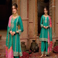 Eba Lifestyle Gajari Wholesale Chinon Silk Top With Pant And Dupatta