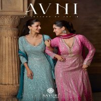 sayuri designer avni chinon silk readymade exclusive gown sets online