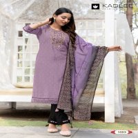 Kadlee Divaine Wholesale Vetican Foil Print Kurti With Pant And Dupatta