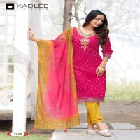 Kadlee Divaine Wholesale Vetican Foil Print Kurti With Pant And Dupatta