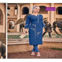 Rangmaya Farah Wholesale Kurti With Sliw Work Long Kurtis Catalog