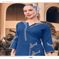 Rangmaya Farah Wholesale Kurti With Sliw Work Long Kurtis Catalog