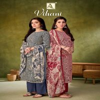 Alok Vihani Wholesale Pure Zam With Embroidery Work Dress Material