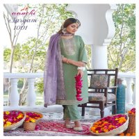 sargam by aanchi roman shimmer fully stitch elegant style 3pcs dress
