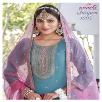 sargam by aanchi roman shimmer fully stitch elegant style 3pcs dress