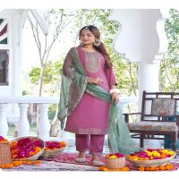 sargam by aanchi roman shimmer fully stitch elegant style 3pcs dress