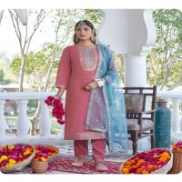 sargam by aanchi roman shimmer fully stitch elegant style 3pcs dress