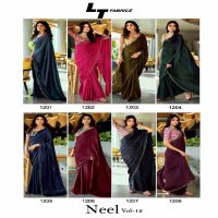 LT Fabrics Neel Vol-12 Wholesale Mono Satin With Swaroski Work Party Wear Sarees