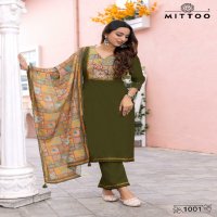 Mittoo Day Light Wholesale Modal Silk Kurti With Pant And Dupatta