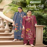 Salvi Shally Silk Vol-2 Wholesale Modal Silk With Embroidery Work Dress Material