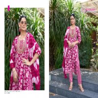 swaara vol 10 by poonam creation capsule foil fullstitch attractive 3pcs dress