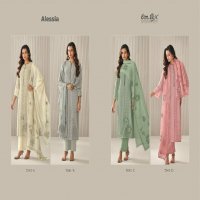 Omtex Alessia Wholesale Daisy Silk With Embroidery Work Salwar Suits