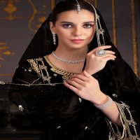 Alok Iftar Wholesale Heavy Organza Fancy Embroidery Work Dress Material