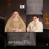 Alok Iftar Wholesale Heavy Organza Fancy Embroidery Work Dress Material