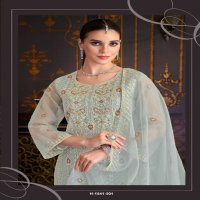 Alok Iftar Wholesale Heavy Organza Fancy Embroidery Work Dress Material
