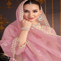 Alok Iftar Wholesale Heavy Organza Fancy Embroidery Work Dress Material