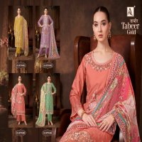 Alok Tabeer Gold Wholesale Pure Zam Cotton With Work Dress Material