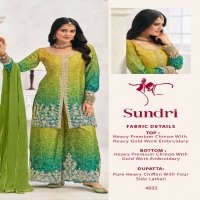 Radha Trendz Sundri Wholesale Chinon With Embroidery Work Free Size Stitched Suits