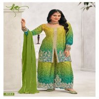 Radha Trendz Sundri Wholesale Chinon With Embroidery Work Free Size Stitched Suits