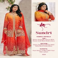 Radha Trendz Sundri Wholesale Chinon With Embroidery Work Free Size Stitched Suits