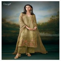 Ganga Aanvi Wholesale Cotton Linen Printed With Embroidery Salwar Suits