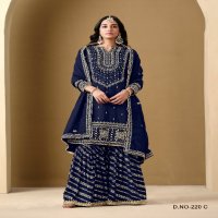 Twisha By Dani Creations Aanaya Vol-220 Wholesale Art Silk Free Size Stitched Suits