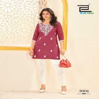Blue Hills Amelia Vol-5 Wholesale 14kg Reyon Lucknowi Work Short Tops