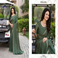Sethnic Stellara Wholesale Satin Chiffon Party Wear Indian Sarees
