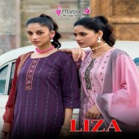 Mystic 9 Liza Vol-2 Wholesale Cotton Handloom Straight Cut Tops With Pant And Dupatta