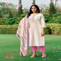 Mystic 9 Liza Vol-2 Wholesale Cotton Handloom Straight Cut Tops With Pant And Dupatta