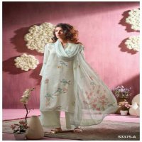 Ganga Ellyra S3375 Wholesale Pure Linen With Embroidery Work Salwar Suits