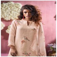 Ganga Ellyra S3375 Wholesale Pure Linen With Embroidery Work Salwar Suits